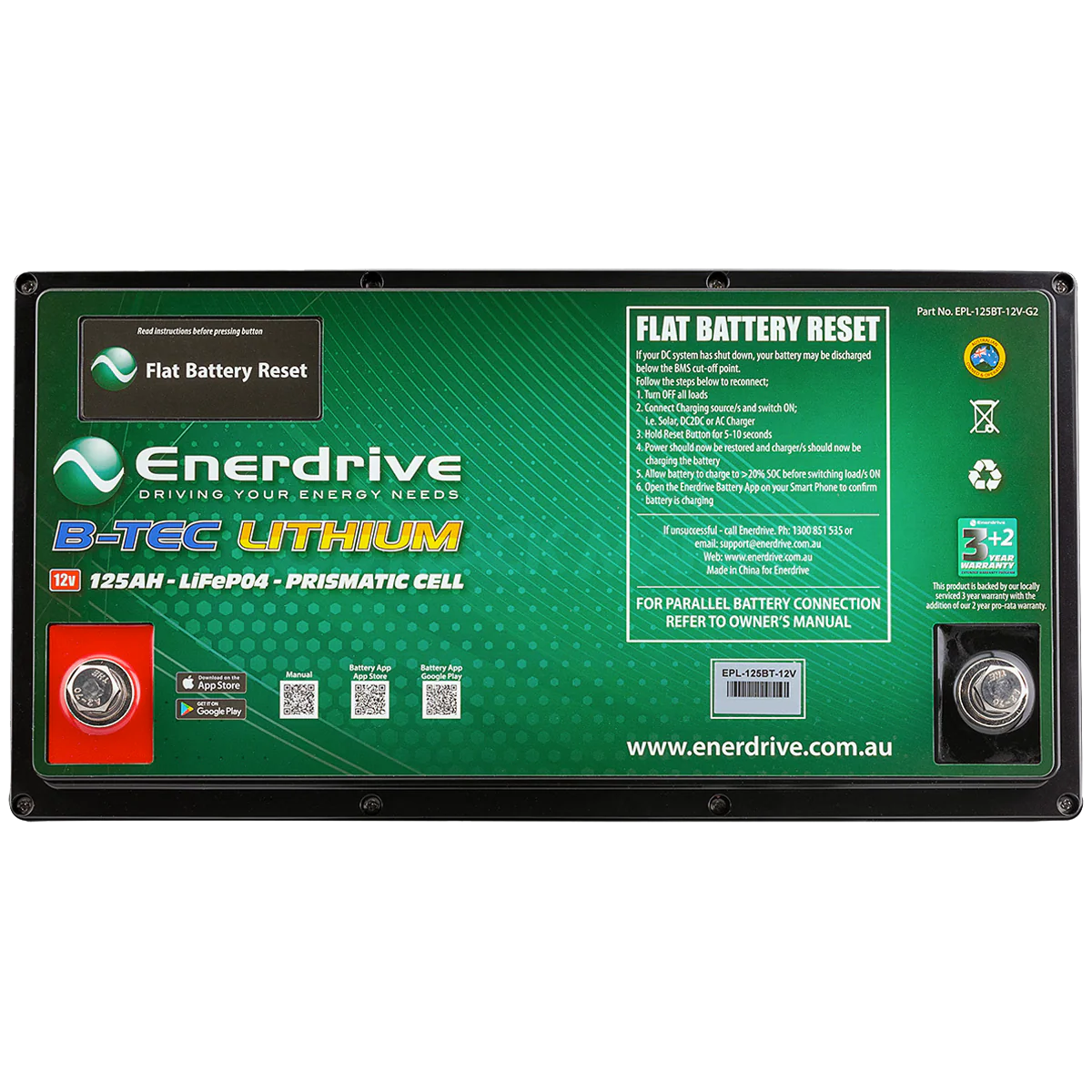 Enerdrive B-TEC 12V 125Ah G2 Lithium Battery - Image 4