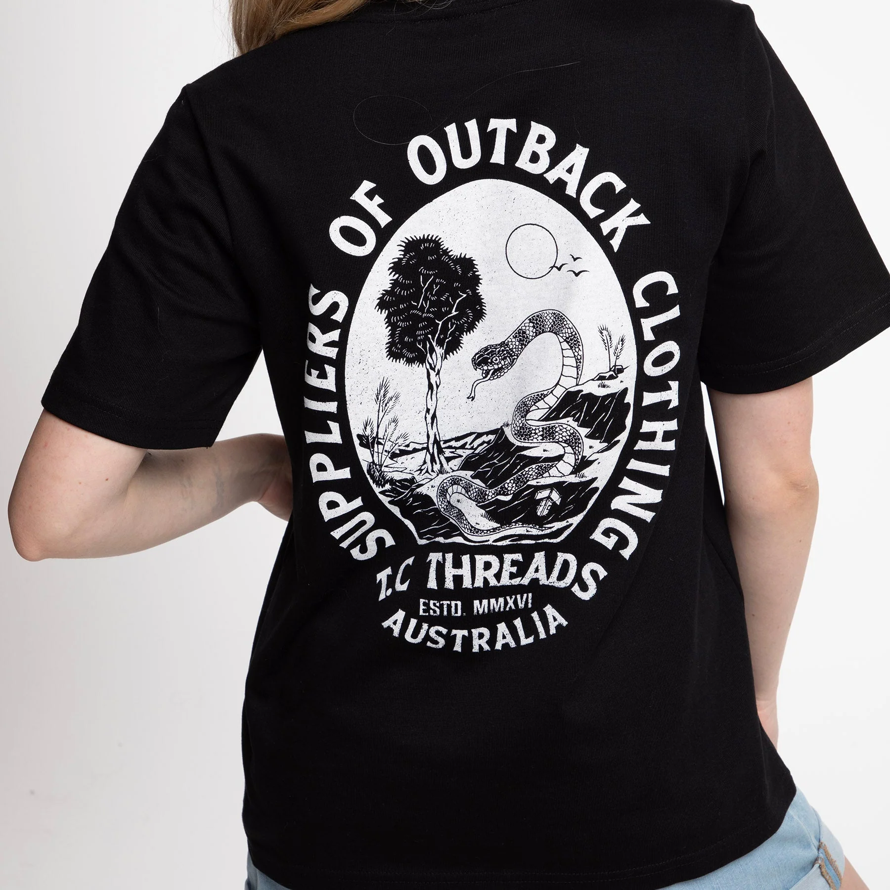 Womens - Outback Classic Tee - Black - Image 3