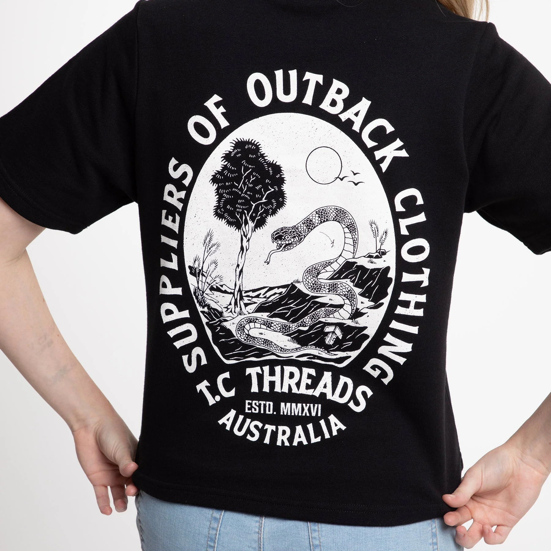 Womens - Outback Terry Tee - Black - Image 5